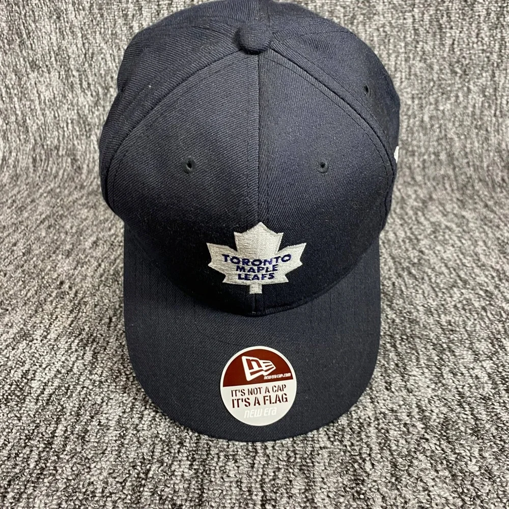 Vtg New Era Toronto Maple Leafs Hat Snapback Deadstock Blue NHL Cap Medium/Large